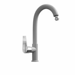 RealStone Selçuk Kuğu Perlatörlü Armatür Gri Eviye Bataryası